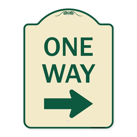 Signmission One Way Right Arrow Heavy-Gauge Aluminum Architectural Sign, 24" x 18", TG-1824-23521 A-DES-TG-1824-23521